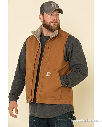 Carhartt Väst - Herr - Tvättad anka sherpa fodrad - Brun - 104277BRN 192776486864