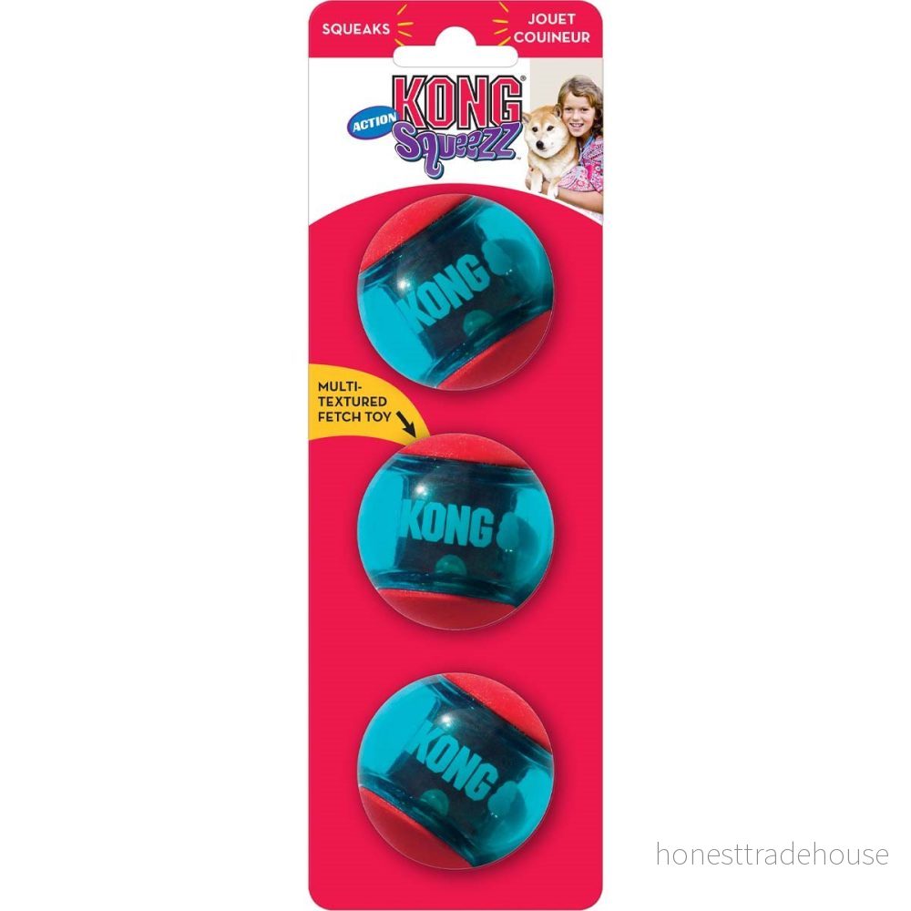 Kong Squeezz Action Ball Hundleksak 3-pack 35585464084