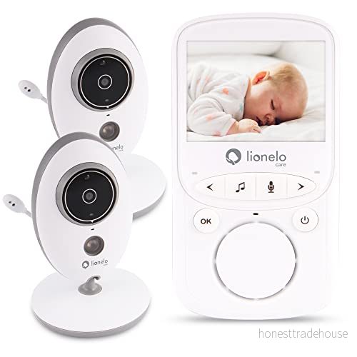 LIONELO Babyline 5.1 Baby Monitor med kamera Tvåvägskommunikation, 300 meters räckvidd, två kameror i set, nattläge, VOX-system, varningssystem, 8 melodier 5902581654694