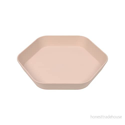 LÄSSIG Barntallrik barnservis utan melamin, BPA fri, tillverkad av biokomposit/tallrik geo, pulverrosa 4042183986715