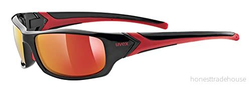 uvex sportstyle 211 sportglasögon för dam och herr speglande tryckfri bärkomfort & perfekt passning black red/red one size 4043197228938