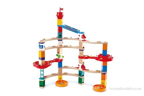 Hape Super Spirals, Quadrilla Wooden Marble Run Toy Expansion Pack with Spiral Twists Xylophone Rail and for children aged 4+ 6943478025189