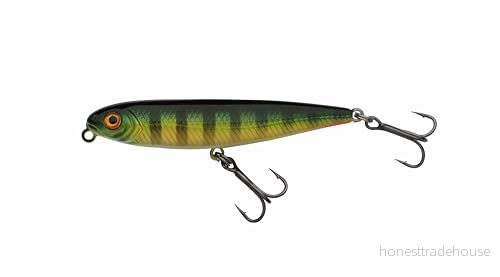 Berkley Pulse Slurp fiskedrag, flytande toppvattenbete, ythårt bete för abborre, havsabborre, realistisk betesfiskimitation, lätt att fiska, saltvatten och sötvattensrovdjursfiske, 6,5 cm, abborre 28632308240