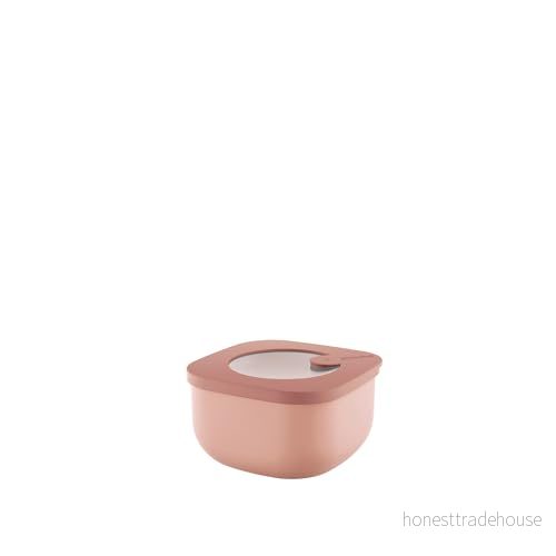 Guzzini Kitchen Active Design, STORE&MORE BIO, Låg Lufttät Behållare för Kyl/Frys/Mikrovågsugn (S) Rosa persikablom, 12,2 x h6,8 cm 450cc 170719251 8008392359333