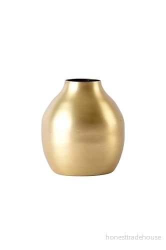 JOTEX GUNNEBO Vas av metall med rundad form, mässing, höjd 10 cm 7325900014913