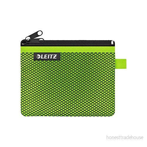 Leitz WOW Fodral med två fickor, dragkedja, nylon, tvättbar, small (14 x 10,5 cm), grön, 40110054 4002432122516