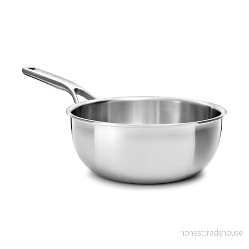 KitchenAid Multiplicera 3PLY rostfritt stål 20 cm/2,36 liter kockpanna, PFAS-fri, triply, multiklad, induktionslämplig, ugnssäker upp till 220 C, silver 4895156668305