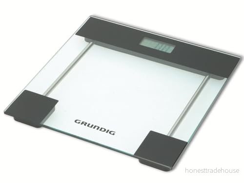 Grundig Digital badrumsvåg personvåg härdat glas max. 180 kg kilos, pounds, stenar inkl. 2 x AAA 8711252186818