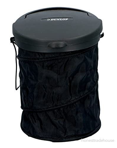 Dunlop Bilavfall vikbar Ø 16 cm med lock för instrumentbrädan eller golvet 8711252177915