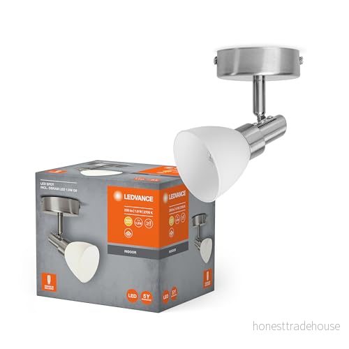 LEDVANCE LED spotlight, 1 glödlampa högkvalitativ spotlight av aluminium, lämplig för vägg och tak inomhus, utbytbara 2 W G9 lampor ingår, varmvit (2 700 K), SPOT x 4058075540620
