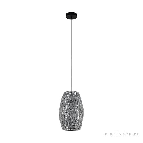 Eglo Hänglampa Riyadh, 1 glödlampa hängande lampa vintage, orientalisk, boho, ståltaklampa i svart, svart antik, matbord, vardagsrum, med E27 sockel 9002759433918