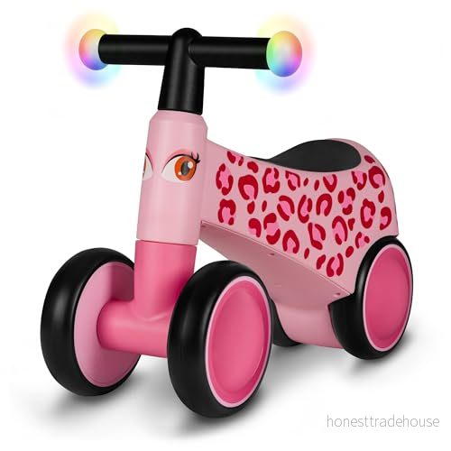 LIONELO Sammy Baby Rider 1 till 3 år, 4 hjulsryttare upp 25 kg, halkfria handtag med belysning, ergonomisk sits mönster, för pojkar och flickor 5903771704939
