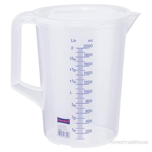 Hünersdorff 937000 Graduated Can with Closed Handle, White/Blue, 2000 ml 4007228937008