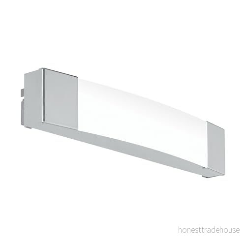 EGLO LED Vägglampa, Siderno, 1 Lampa, Spegellampa av Stål och Plast, Badrum i Krom, Satin, Våtrum, IP 44, L 35 cm 9002759977184