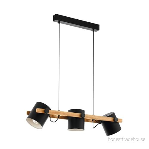 EGLO HORNWOOD pendlande belysning svart, krämfärgad/brun 9002759430450