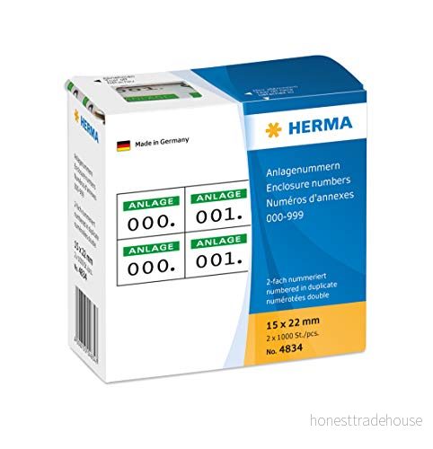 HERMA self adhesive number labels 2000 label(s) 15 x 22 mm 4008705048347