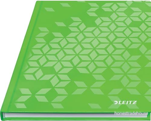 Leitz WOW Anteckningsbok med hård pärm, A5, 80 ark, linjerad, vitt papper, 90 g/m2, grön, 46271054 4002432123377