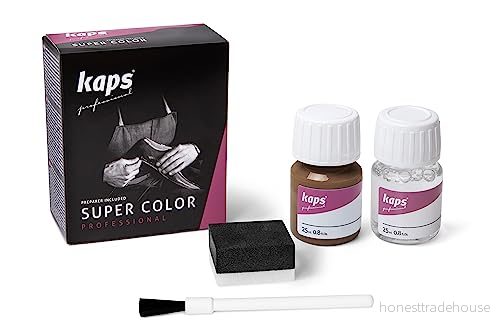 Kaps Dye Super Color + Preparera (25 ml vardera), Professionell läderfärg För Naturläder, Konstläder och Tyg, näring Reparation av Läderskor i Olika Färger (157 Läder) 5908226956390