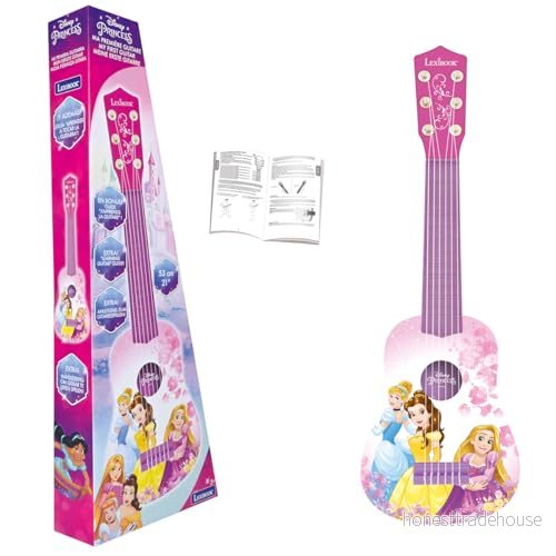 Lexibook, Disneyprinsessor, Min första gitarr för barn, 6 nylonsträngar, 21 lång, guide ingår, rosa, K200DP 3380743042312