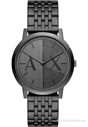 Armani Exchange Klocka för män, Quartz tvåhandsverk och 40 mm boettstorlek med rostfritt stål- eller läderarmband, Kol 4064092227390