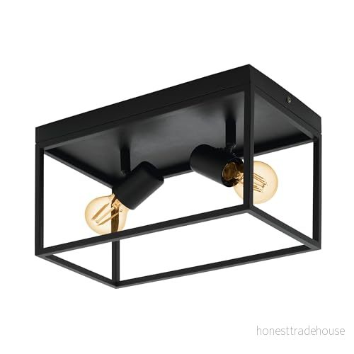 Eglo Silentina Taklampa 2 lampor Svart E27-sockel 9002759983321