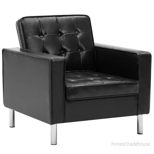 Fåtölj svart konstläder 8718475622871