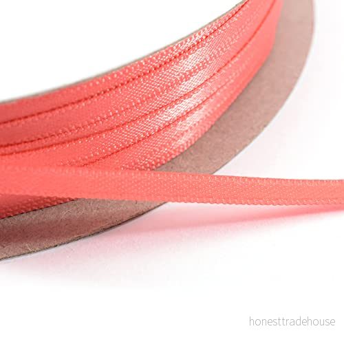 Vaessen Creative satinband 3 mm x 100 m pastellröd, band, dekorband, band för pyssel, tygband bröllop, dop och födelsedagspresenter 8716052229321