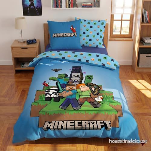 Aymax Minecraft Ready to Survive, vändbart sängkläder, påslakan 140 x 200 cm + örngott 63 5407010070958
