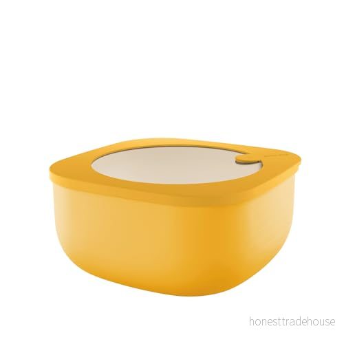 Guzzini Kitchen Active Design, STORE&MORE BIO, Låg Lufttät Behållare för Kyl/Frys/Mikrovågsugn (L) Mango gul, 19,5 x h9,3 cm 1900 cc 170721236 8008392359432