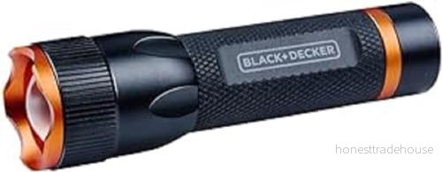 BLACK + DECKER LED ficklampa 60 lumen 1 W AA batteri (exkl.) 65 m räckvidd 3 ljuslägen: hög, låg, pulserande svart/orange 8711252234922
