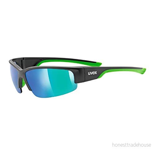uvex sportstyle 215 sportglasögon för dam och herr speglande tryckfri bärkomfort & perfekt passning black matt green/green one size 4043197228051
