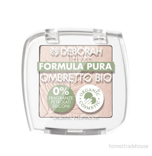 Deborah Ögonskugga Mono BIO ren formel färg nr 02 mjukt guld, med ingredienser 100% naturligt ursprung, vegan och djurvänligt 8009518419443