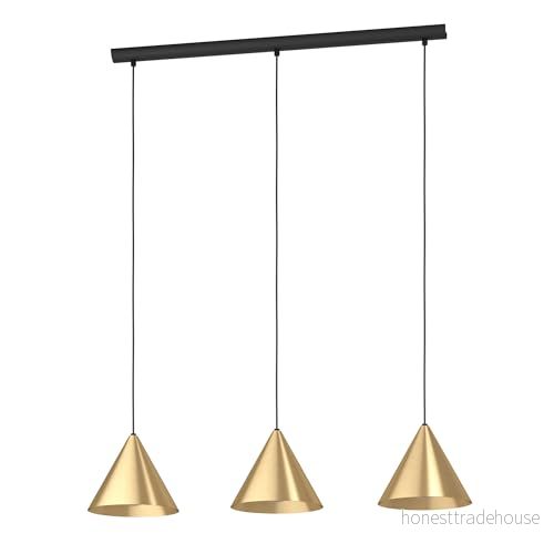 EGLO Narices - Långbordslampa Pendel - 3xE27 - Svart/Borstad Mässing 9002759995928