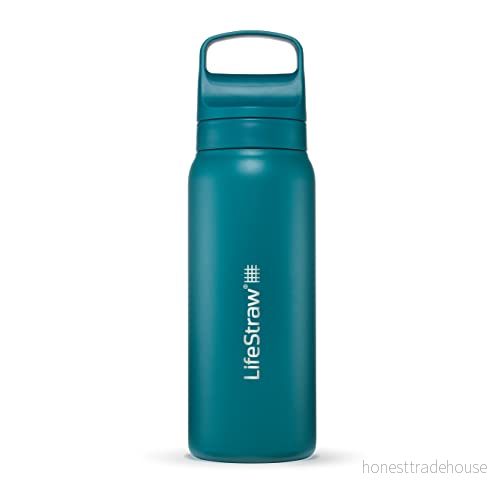 LifeStraw Go Series — Isolerad vattenflaska i rostfritt stål för resor och daglig användning tar bort bakterier, parasiter mikroplast, förbättrar smaken, 24 oz Laguna blågrön 7640144287238 LifeStraw Go Series — Isolerad vattenflaska i rostfritt stål för resor och daglig användning tar bort bakterier, parasiter mikroplast, förbättrar smaken, 24 oz Laguna blågrön 7640144287238