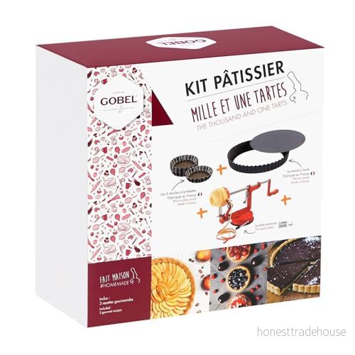 GOBEL Kit 1001 pajer 1 rund räfflad turné Ø 28 cm 6 räfflade runda tartlets 10 La Bonne frö äppelpusslets 3325980034836