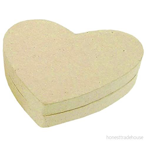 Décopatch Ref BT036C Hjärtlåda Papier Maché objekt att Dekorera 13 x 11 3,5 cm med decopatch papper och papperslapp lim, glitter, färger 3609510100360