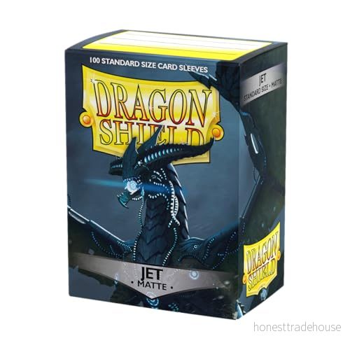 Arcane Tinmen ART11024 Sleeves: Dragon Shield Matte Jet (100) Standard Size 100pk Jet, Black 5706569110246