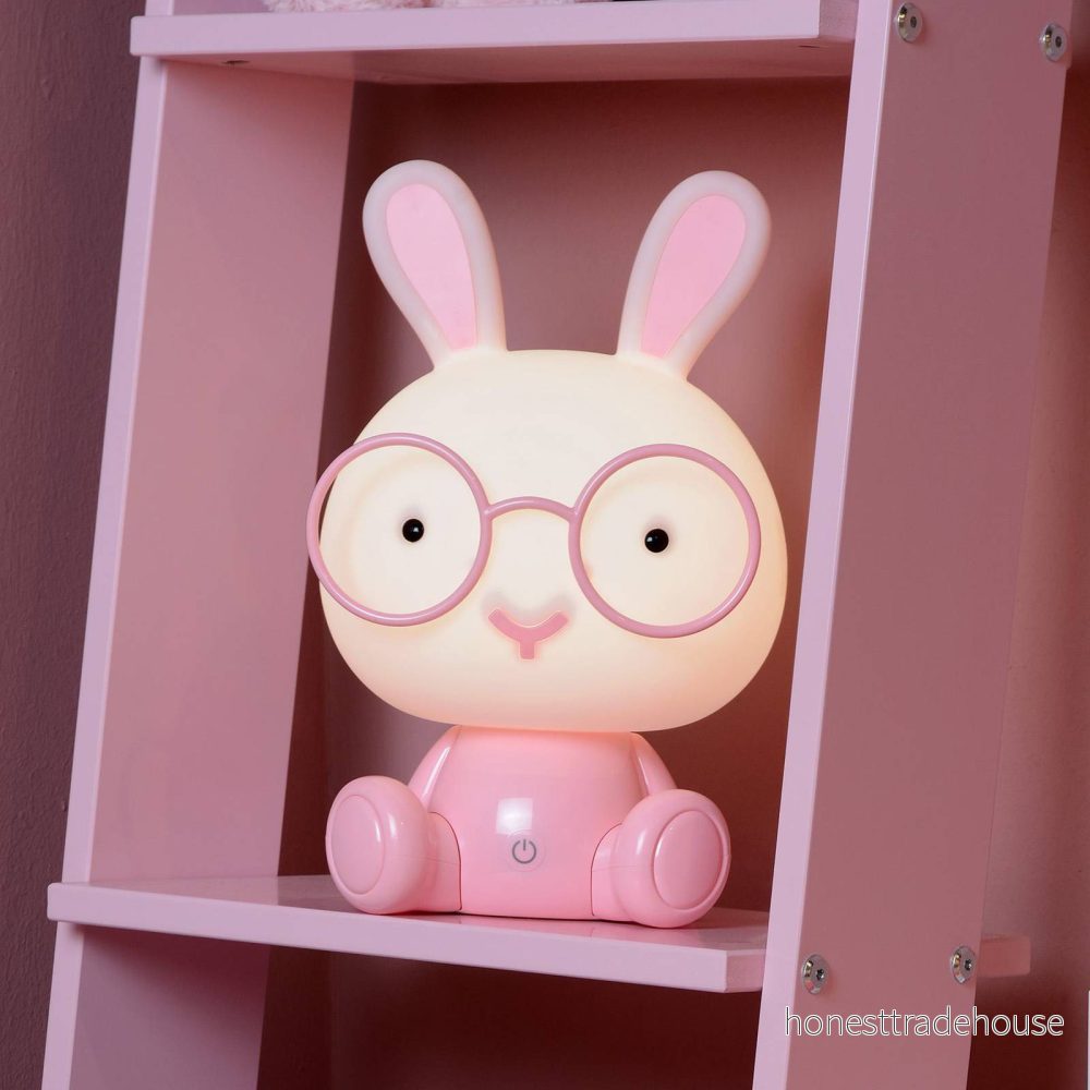 Lucide Bordslampa för barn Dodo bunny, rosa/vit, dimbar, ABS 5411212712745