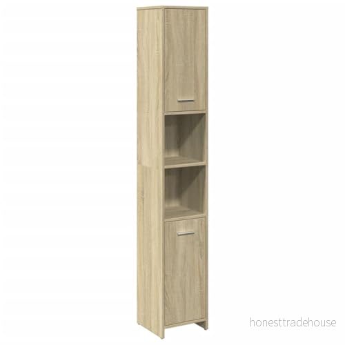 Badrumsskåp sonoma ek 30x30x183,5 cm spånskiva 8721102843600