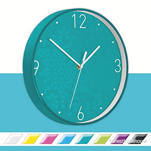 Leitz WOW Väggklocka, kvartsur, 29 cm, isblå, 90150051 4002432122967