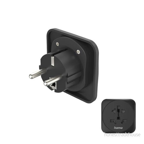 Hama Traveladapter Type E/F Universal World EU Black 4047443494030