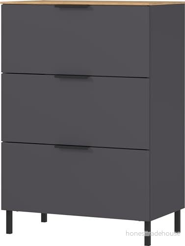 Germania Byrå 1478549 GW-California, i grafit/Navarra-ek-Nb., med tre lådor, 68 x 98 40 cm (B H D) 4005949147836