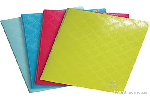 Exacompta Ref 86230E 1928 kollektion PP displaybok 240 x 320 mm i storlek, lämplig för att visa A4 dokument, 30 fickor, 60 visningssidor blandade färger 3130630862307