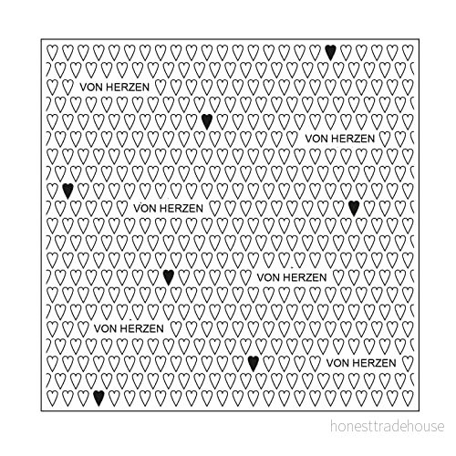 Vaessen Creative förkrympt mapp, hjärta lång med text, för att lägga till strukturer, mönster och bakgrunder på kort eller scrapbook sidor 8716052222278
