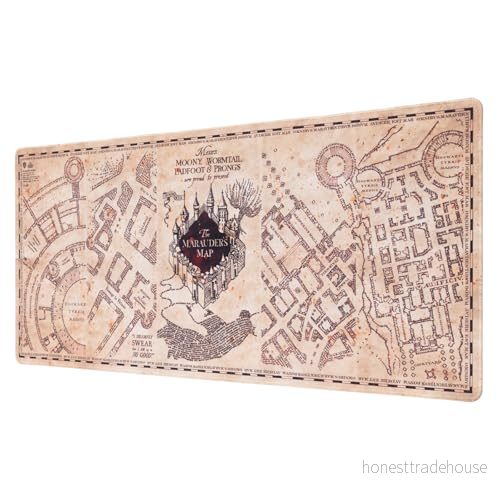 Grupo Erik Harry Potter The Marauder's Map XXL Mouse Mat Desk Pad 31.5" x 13.78" Non Slip Rubber Base Pad, Gaming Keyboard Gifts 8435497262174