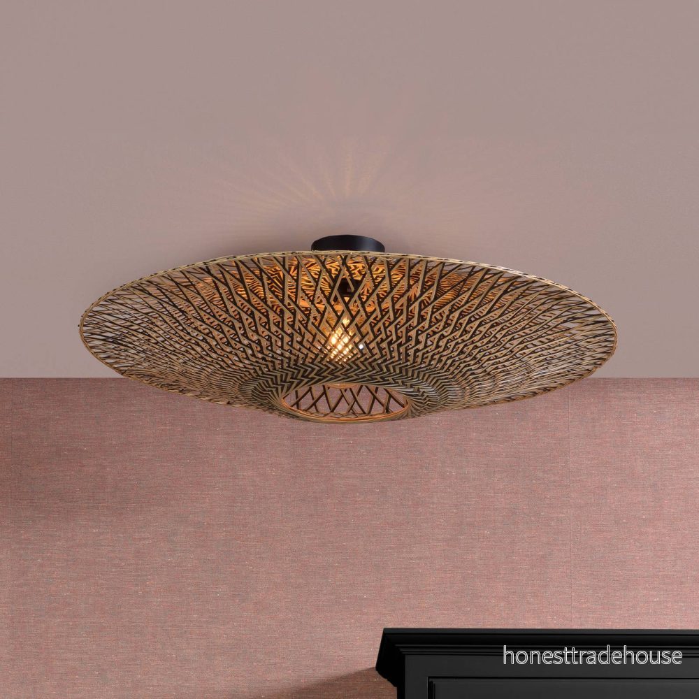 GOOD & MOJO taklampa Bali, Ø 87 cm, svart/naturlig, bambu 8716248086240