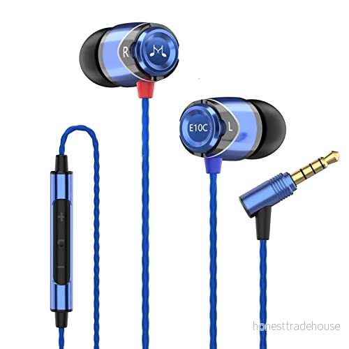 SoundMAGIC E10C trådbundna öronsnäckor med mikrofon HiFi stereo hörlurar Bullerisolering in ear Kraftfull bas trasselfri sladd Blå 6949379001741