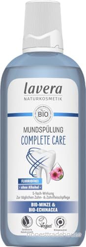 lavera munbalsam komplett vård alkoholfri fluoridfri ekologisk mynta och echinacea för 5 gånger effekt vegansk naturkosmetik 400 ml 4021457650705