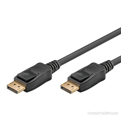 goobay 64857 DisplayPort kabel 2,1/8K upplösning vid 60 Hz/anslutningskabel lämplig för speldatorer/PS5/skärmad 1 m 4040849648496