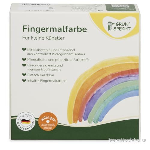 Grünspecht Ekologiska färger för barn baserade på naturliga råvaror, kräm, gul, röd, grön, blå (691 00) 4260531786064
